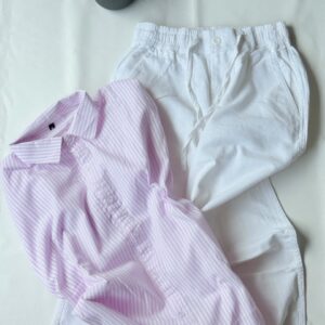 Boxy Fit Stripes Half Sleeve